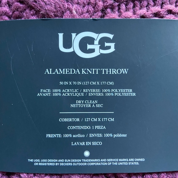 UGG® Alameda Throw Blanket in Dusty Rose - Picture 5 of 6